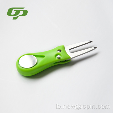 Golf Divot Reparatur Tool mat Pop-up Button